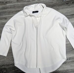 Pomander Place White Easy Polo Swing Sweatshirt Size XS